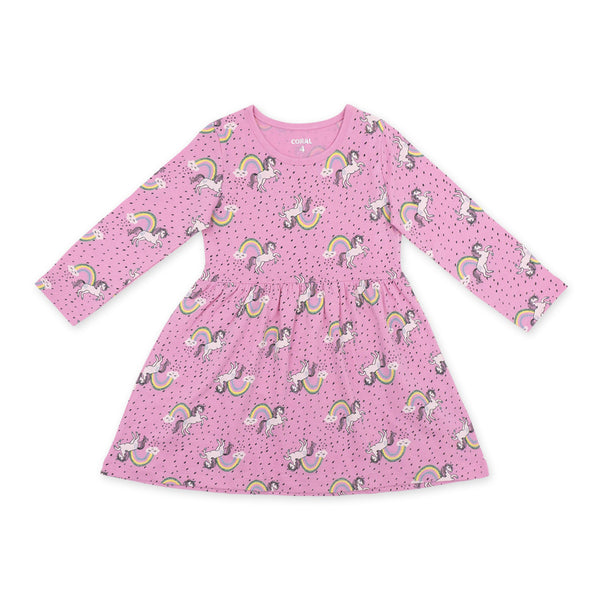 זוג שמלות דקות קשתות ורוד-קרם בנות