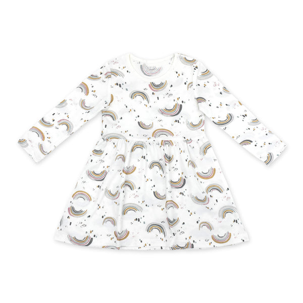 זוג שמלות דקות קשתות ורוד-קרם בנות