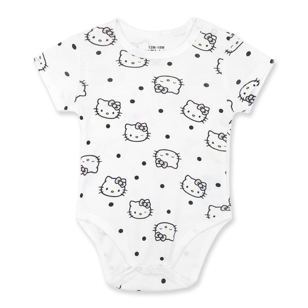זוג בגדי גוף הלו קיטי סגול-לבן תינוקות בנות