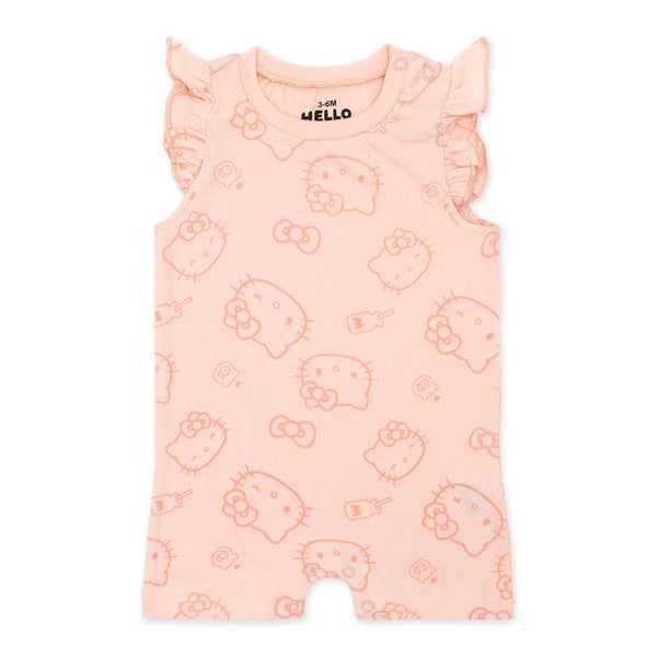 זוג אוברולים עם הדפסי הלו קיטי תינוקות בנות