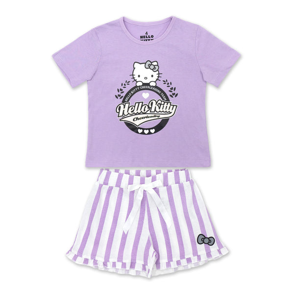 מארז 2 פיג'מות בנות הלו קיטי סגול-לבן בנות