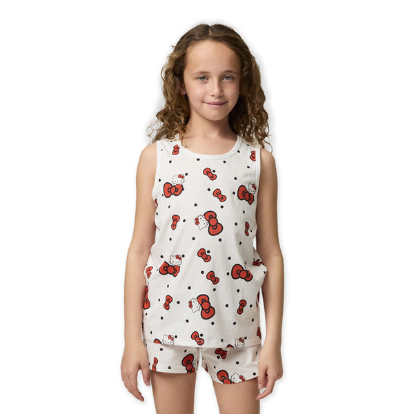 מארז 2 פיג'מות בנות הלו קיטי סגול-לבן בנות