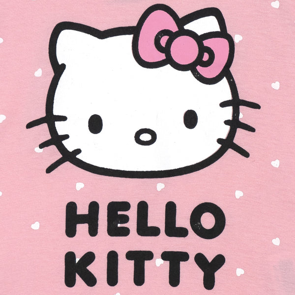 זוג חליפות שרוול מלמלה Hello Kitty תינוקות בנות