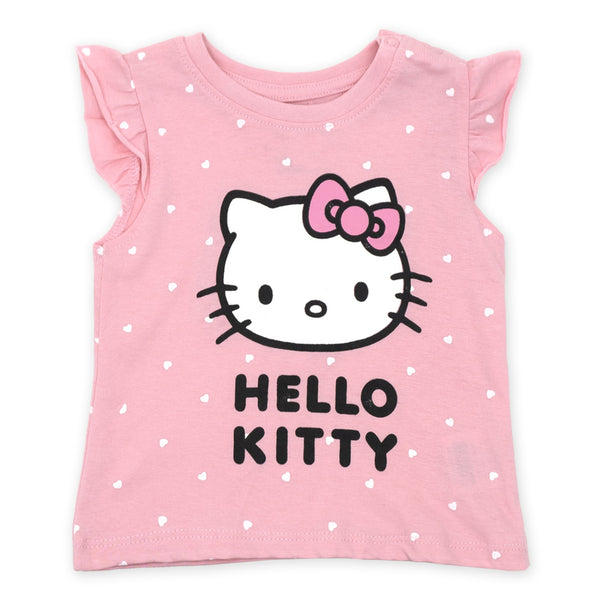 זוג חליפות שרוול מלמלה Hello Kitty תינוקות בנות