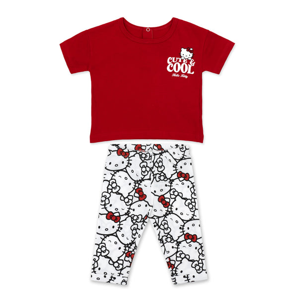 מארז 2 חליפות Hello Kitty אדום-לבן-כחול תינוקות בנות