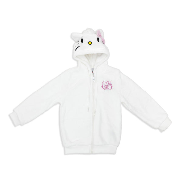 ג'קט קורל פליז כובע מדוגם Hello Kitty