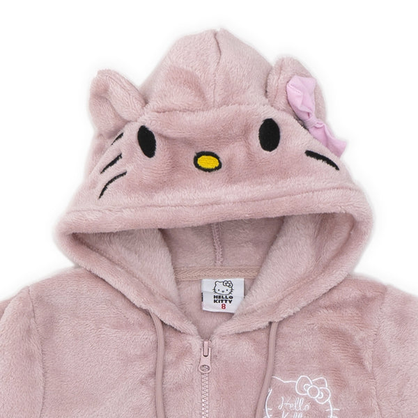 ג'קט קורל פליז כובע מדוגם Hello Kitty