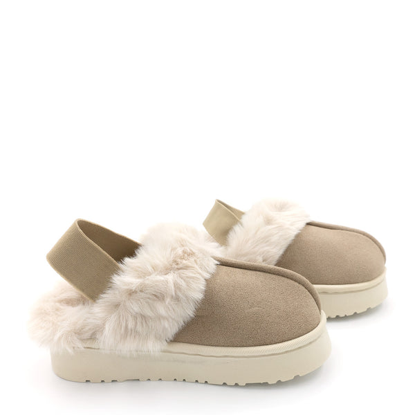 כפכפי פלטפורמה עם פרווה