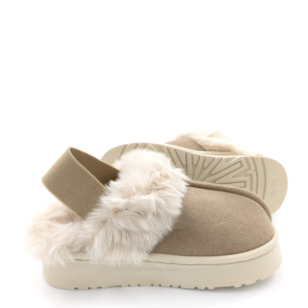 כפכפי פלטפורמה עם פרווה