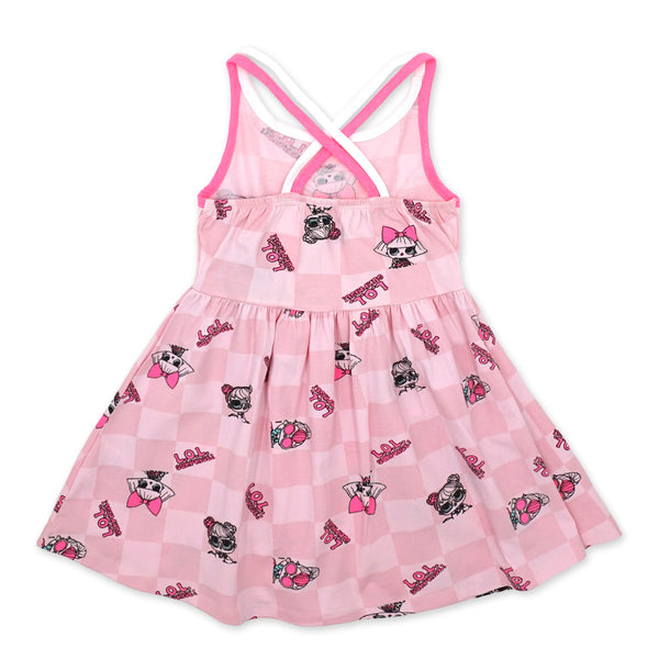 שמלת לייקרה כתפיות ומשבצות LOL Surprise! בנות