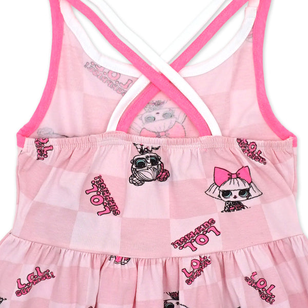 שמלת לייקרה כתפיות ומשבצות LOL Surprise! בנות