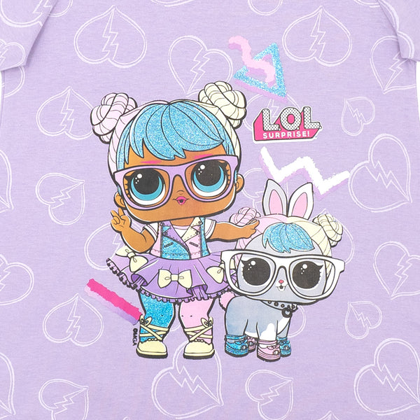 כותונת לילה סגולה הדפס LOL Surprise! בנות