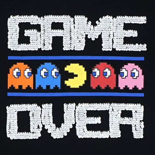 חולצת מעבר פאקמן Game Over עם פאייטים מתחלפים בנים