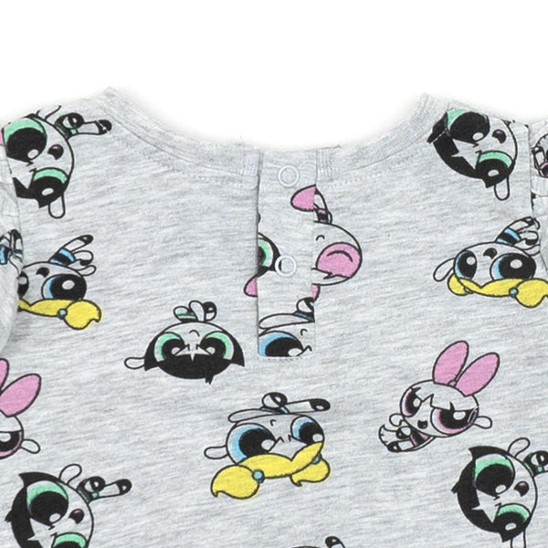 זוג חולצות Power Puff Girls אפור-ורוד תינוקות בנות