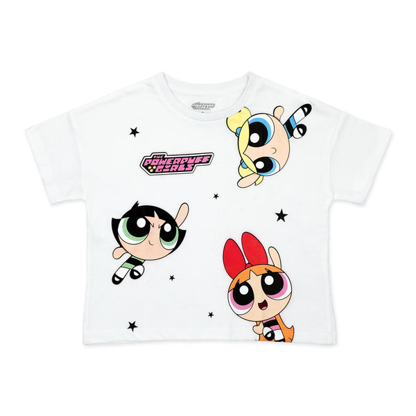 זוג חולצות בנות הפאוור פאף סגול-לבן בנות