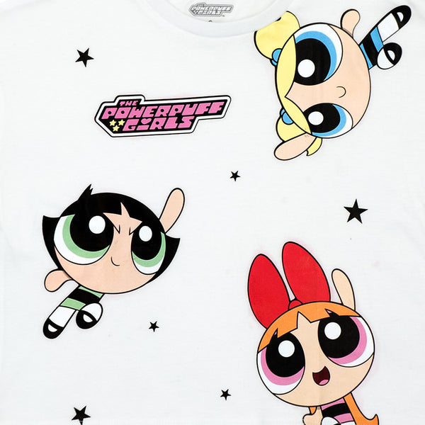 זוג חולצות בנות הפאוור פאף סגול-לבן בנות