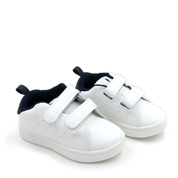 נעלי ספורט עם סגירת סקוטש לבן-כחול ילדים