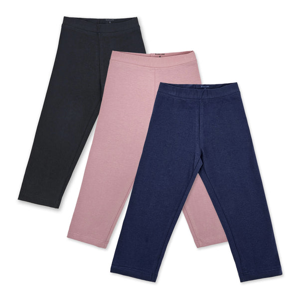 מארז 3 טייץ אורך 7/8 ורוד-שחור-כחול בנות 6-18