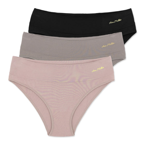 מארז 3 תחתוני ביקיני עם גומי רחב נשים