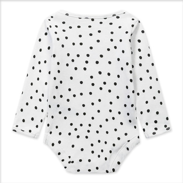 זוג בגדי גוף מינוטי שרוול ארוך ורוד ולבן תינוקות בנות