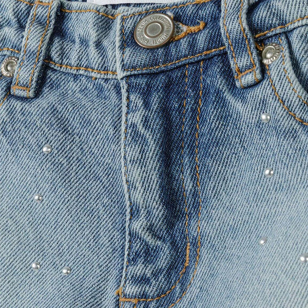 מכנסי ג'ינס מינוטי עם ניטים כסופים בנות