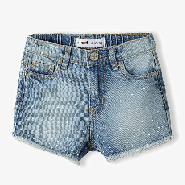 מכנסי ג'ינס מינוטי עם ניטים כסופים בנות