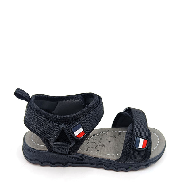 סנדלים עם רצועות בד סקוטש כחול / שחור בנים