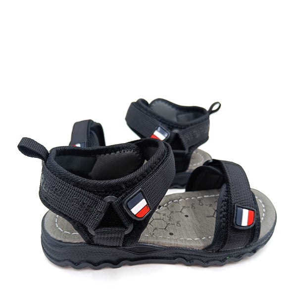 סנדלים עם רצועות בד סקוטש כחול / שחור בנים