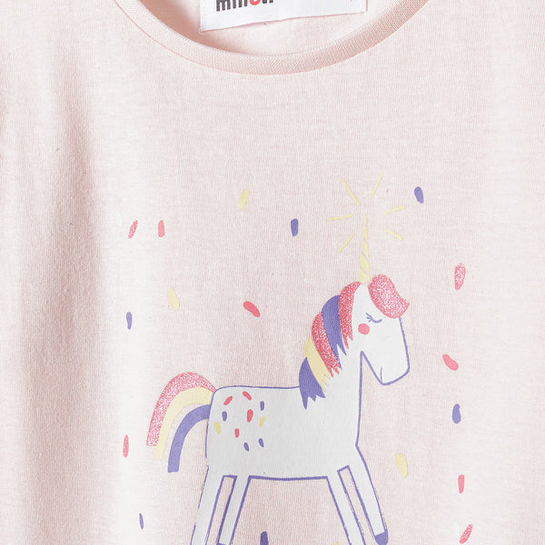 מארז 3 חולצות מינוטי אפרסק-לבן פעוטות בנות