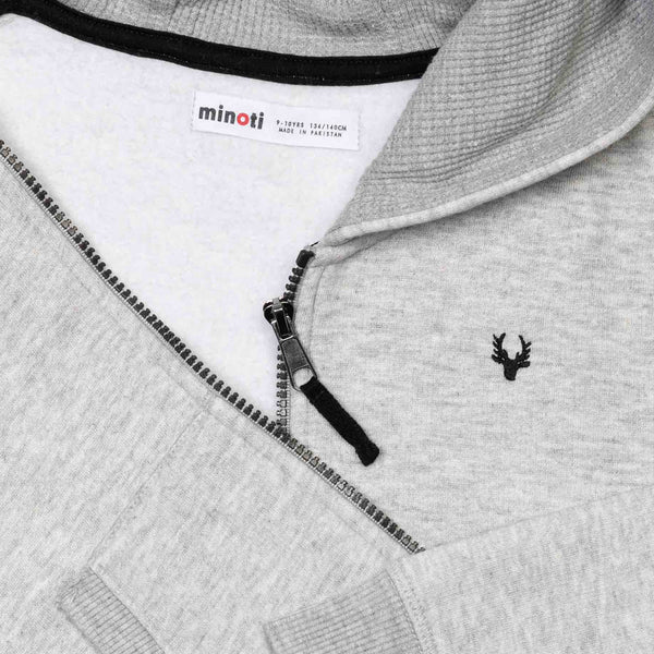 קפוצ'ון עם רוכסן וכובע מינוטי רקום צבי