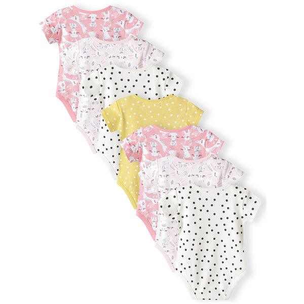 מארז 7 בגדי גוף מינוטי תינוקות בנות N/B-12M