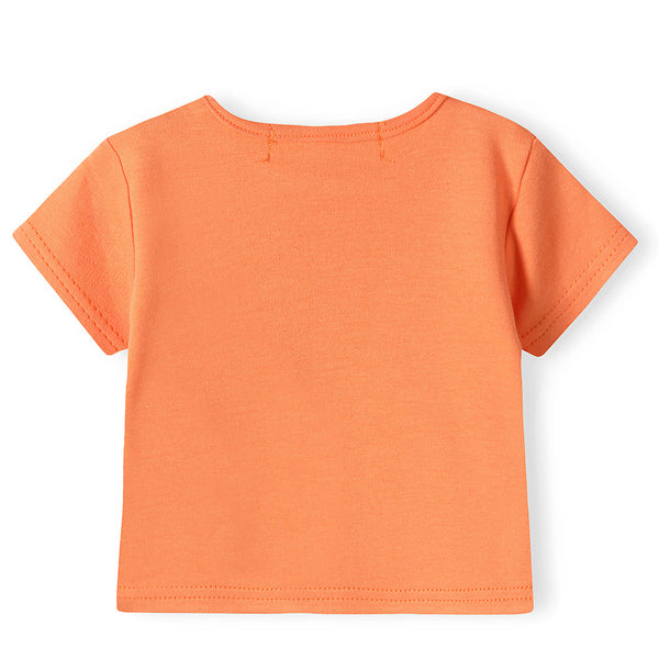 זוג חולצות מודפסות כתומה ושמנת תינוקות