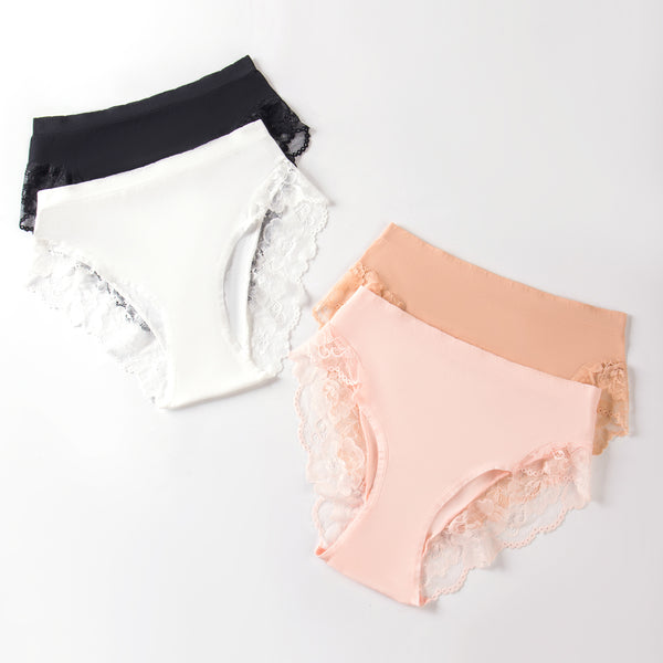 רביעיית תחתוני תחרה ללא תפר נשים