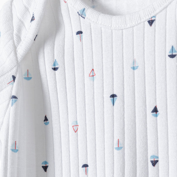 זוג בגדי גוף ריב מינוטי תכלת-לבן תינוקות בנים