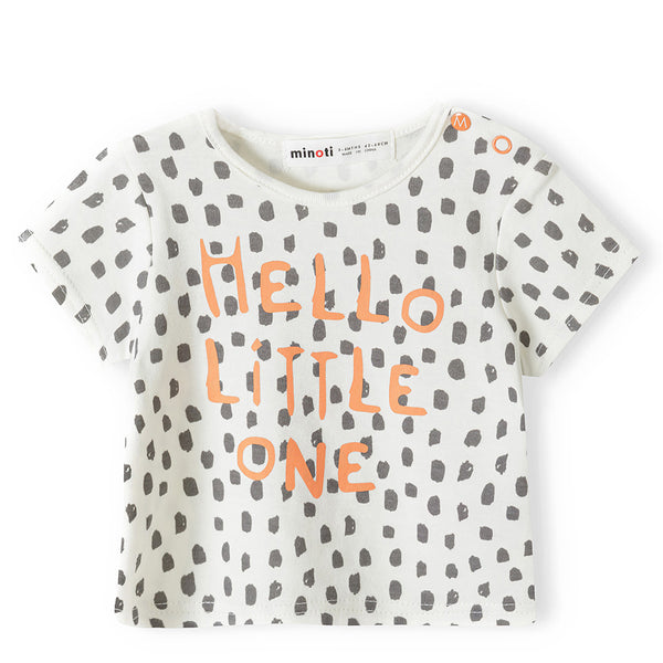 זוג חולצות מודפסות כתומה ושמנת תינוקות