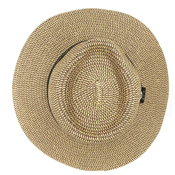 כובע קש עם רצועה כיתוב כסוף נשים