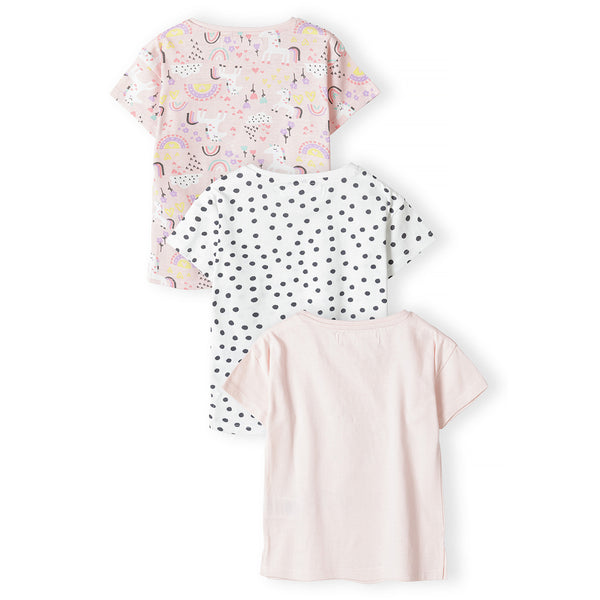 מארז 3 חולצות מינוטי אפרסק-לבן פעוטות בנות