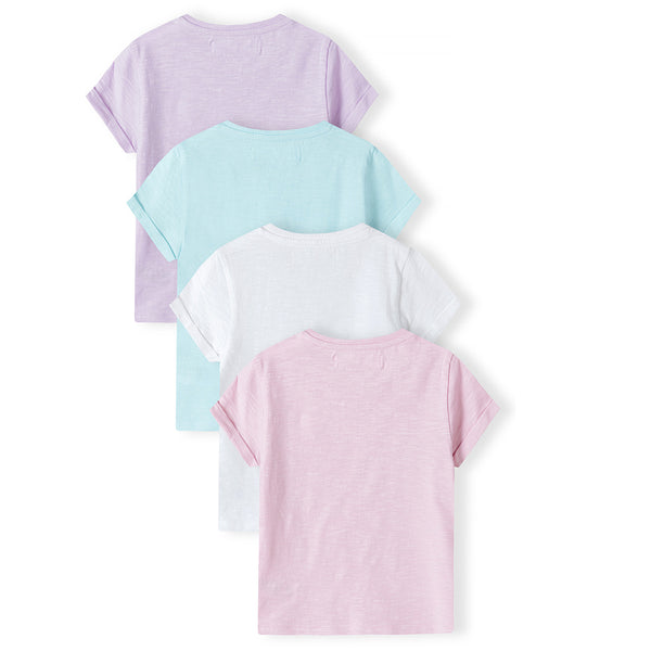 מארז 4 חולצות מינוטי עם רקמת לב תינוקות בנות