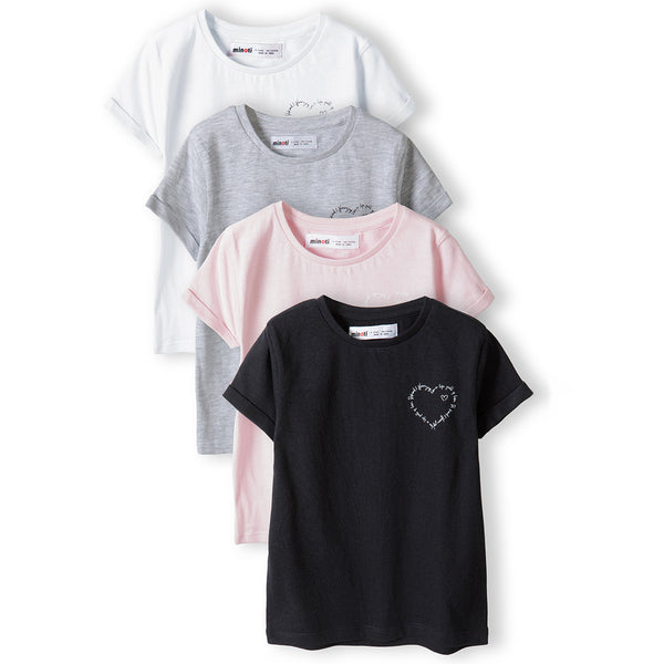 מארז 4 חולצות מינוטי הדפס לב פעוטות בנות 12-24M