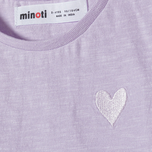 מארז 4 חולצות מינוטי עם רקמת לב תינוקות בנות