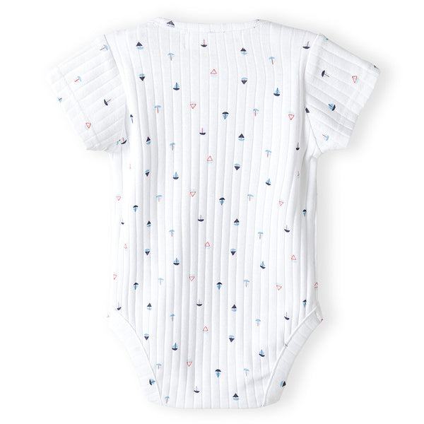 זוג בגדי גוף ריב מינוטי תכלת-לבן תינוקות בנים