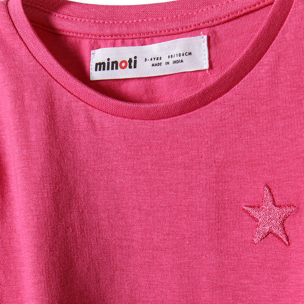 מארז 4 חולצות מינוטי עם רקמת כוכב פעוטות בנות