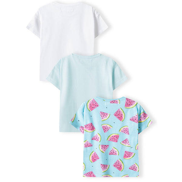 מארז 3 חולצות מינוטי הדפסי פירות פעוטות בנות