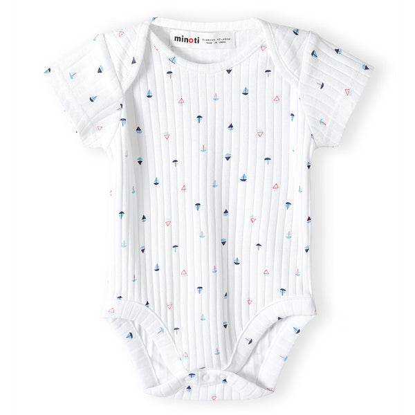 זוג בגדי גוף ריב מינוטי תכלת-לבן תינוקות בנים