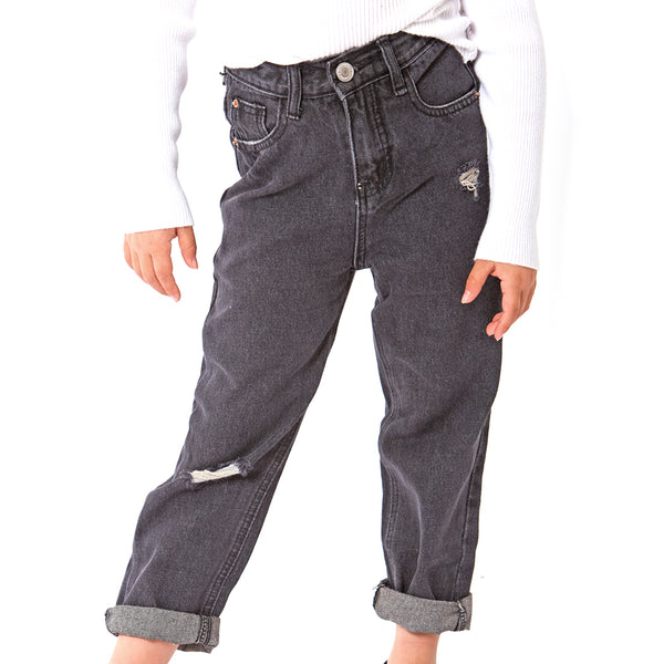 מכנסי ג'ינס רחב גומי בנות 14-18