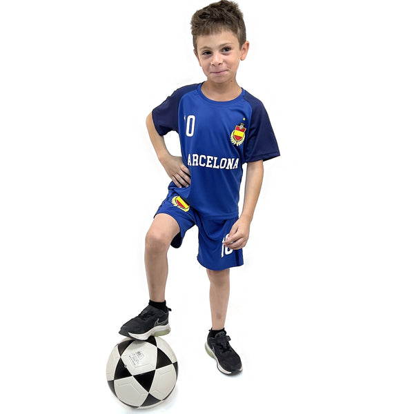 חליפת כדורגל ברצלונה כחול-שחור ילדים
