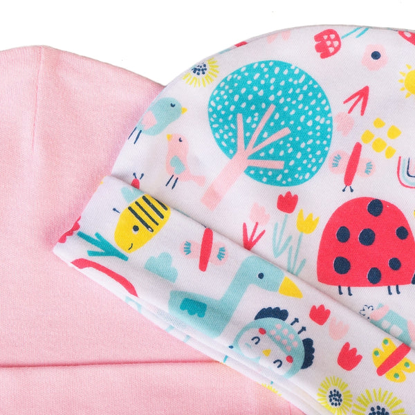 זוג כובעי תינוק מודפסים מינוטי חיות 6-12M