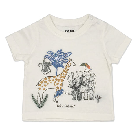 חולצה מודפסת רקמת חיות Wild Thing לתינוק ופעוט 6-18M