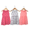 מארז 3 שמלות קיץ אפור-קורל-פוקסיה בנות 4-12