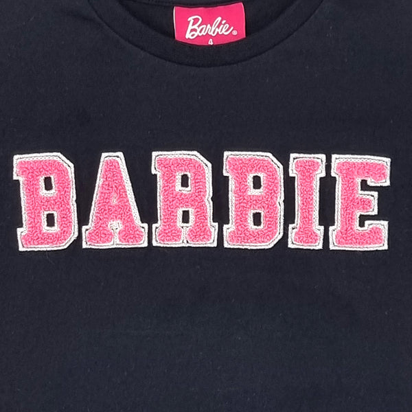 חולצת קשירה עם אפליקציית לוגו Barbie בנות 4-10